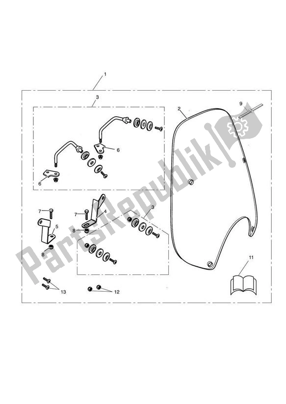 All parts for the Summer Screen Kit of the Triumph America Carburettor 790 2002 - 2007